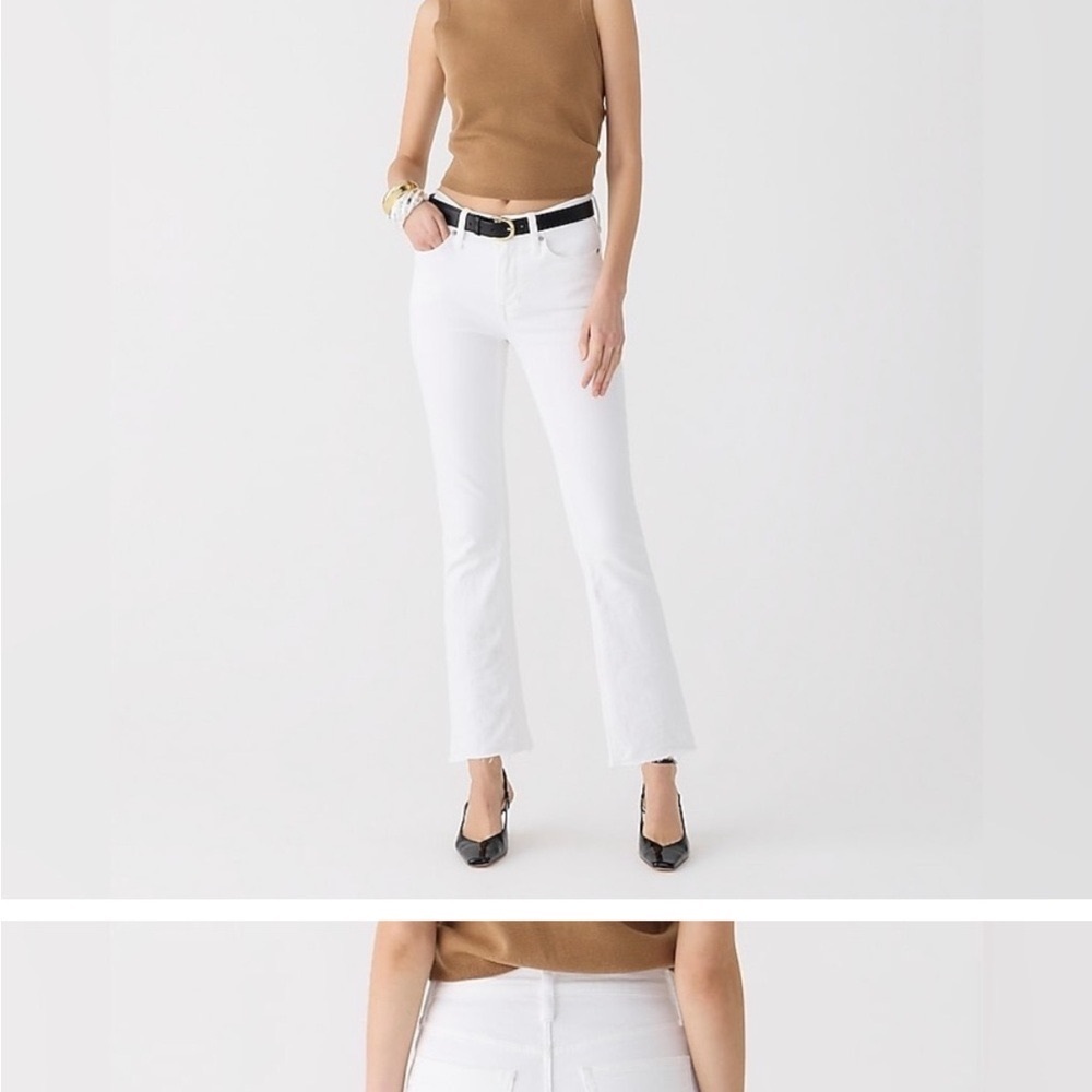 J.Crew white cropped boot high rise jeans, size 25